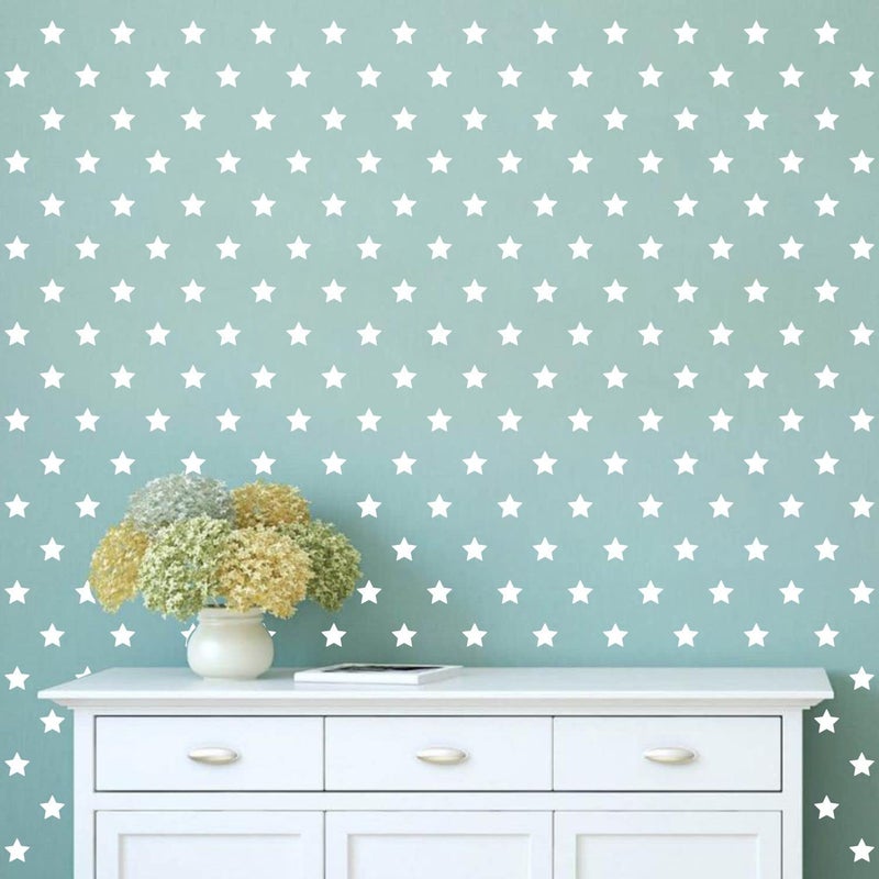 JURUOXIN 100 Pcs/Set Star Decal for Wall Sticker Removable Peel and Stick Vinyl Decoration Home Bedroom Living Room Nursery DIY Patten Decor YMX64 (White) - Image 5